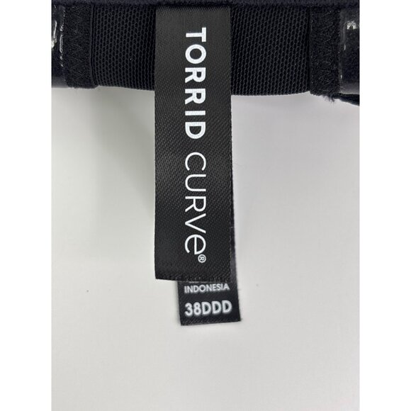 Torrid Curve Lightly Lined Strapless Bra Lace Trim Black 38DDD - Picture 4 of 4